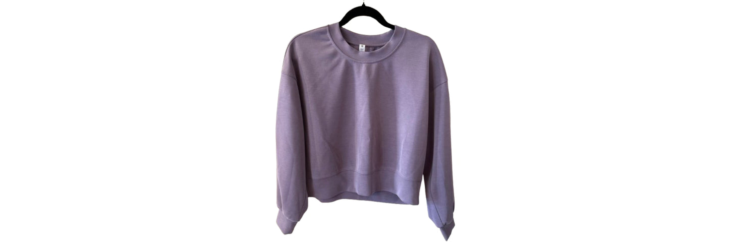 Lululemon Oversized Cropped Crew Sweatshirt Dusky Lavendrer - SZ 4 | Preowned
