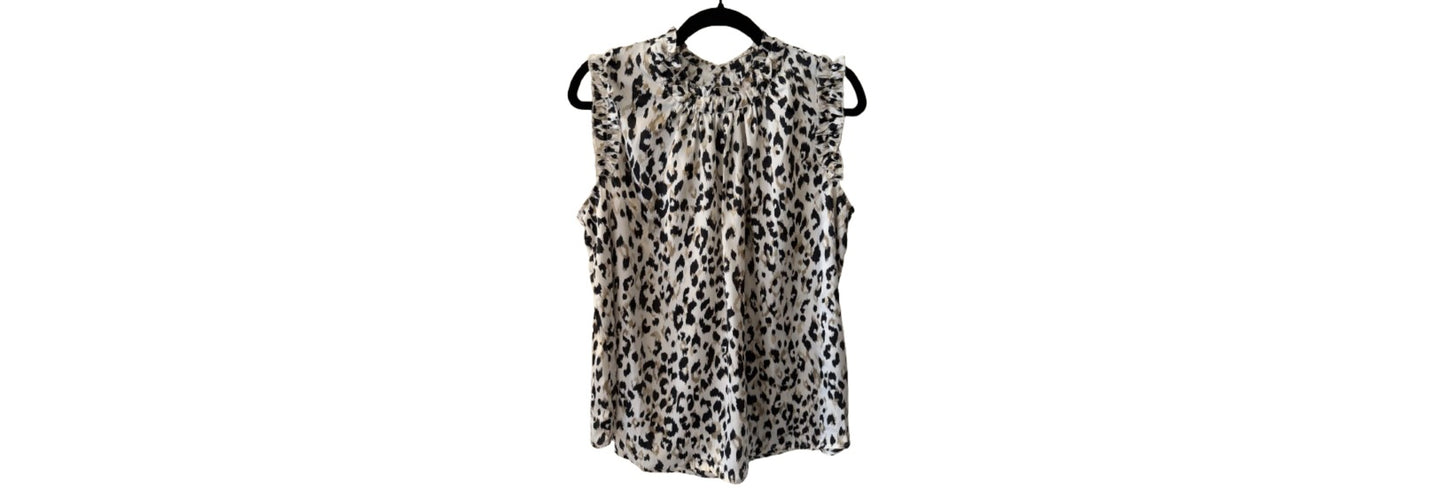 Hailey & Co. Animal Print Sleeveless Blouse - LG | Preowned