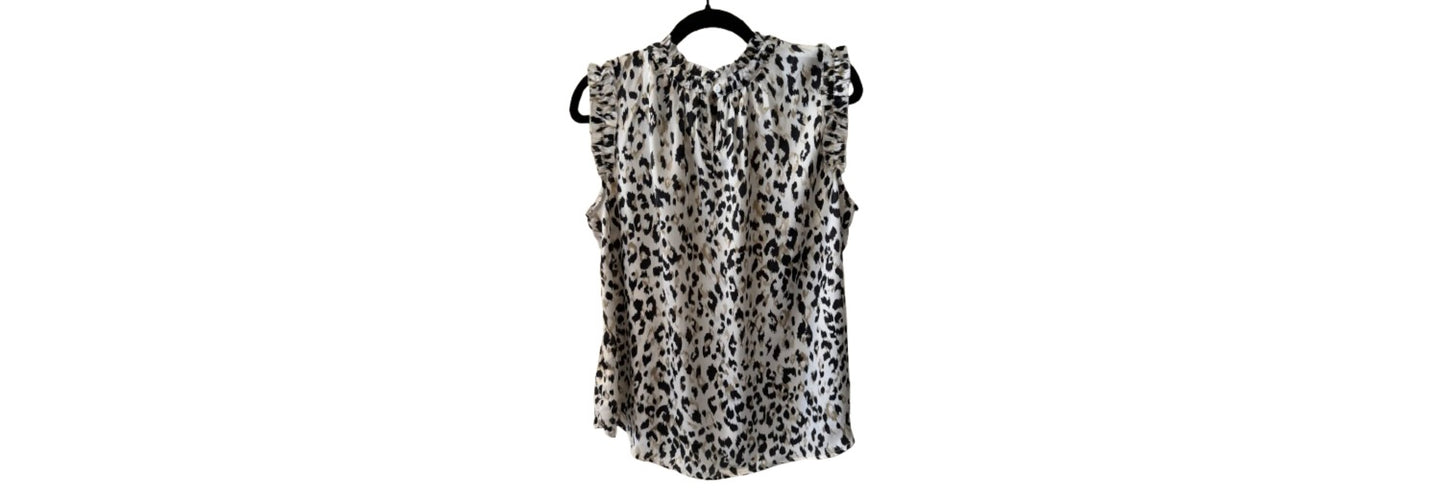 Hailey & Co. Animal Print Sleeveless Blouse - LG | Preowned