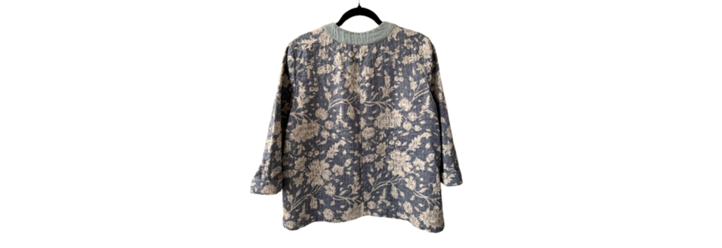 Pure Jill Kantha-Stitched Patch Pocket Jacket - Medium | Preowned