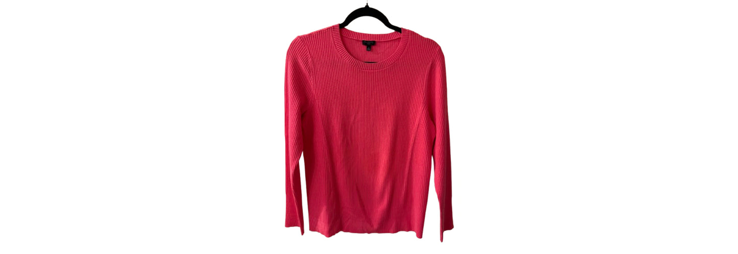 Talbots Ribbed Crewneck Sweater Tropical Punch - Large | Preowned
