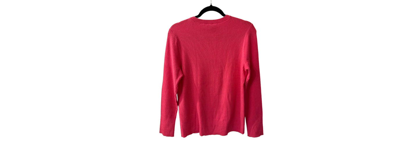 Talbots Ribbed Crewneck Sweater Tropical Punch - Large | Preowned