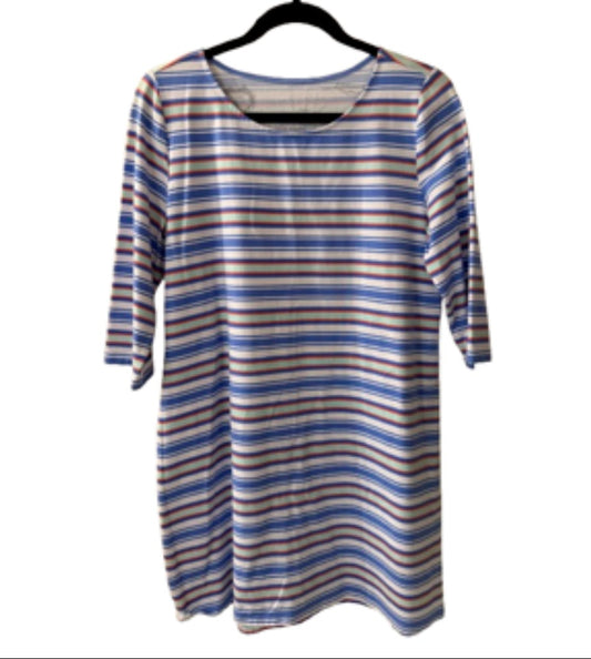 Hi Ho Striped 3/4 Sleeve Knee Length T-Shirt Dress - LG | Preowned