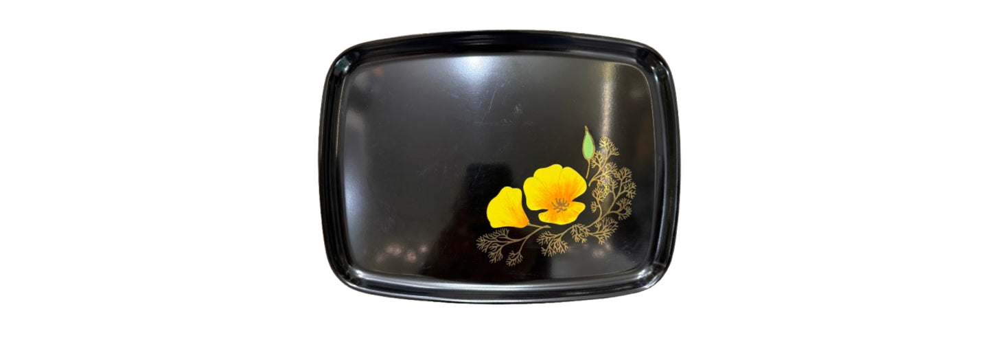 Couroc Vintage Tray with Yellow Flowers | Preowned