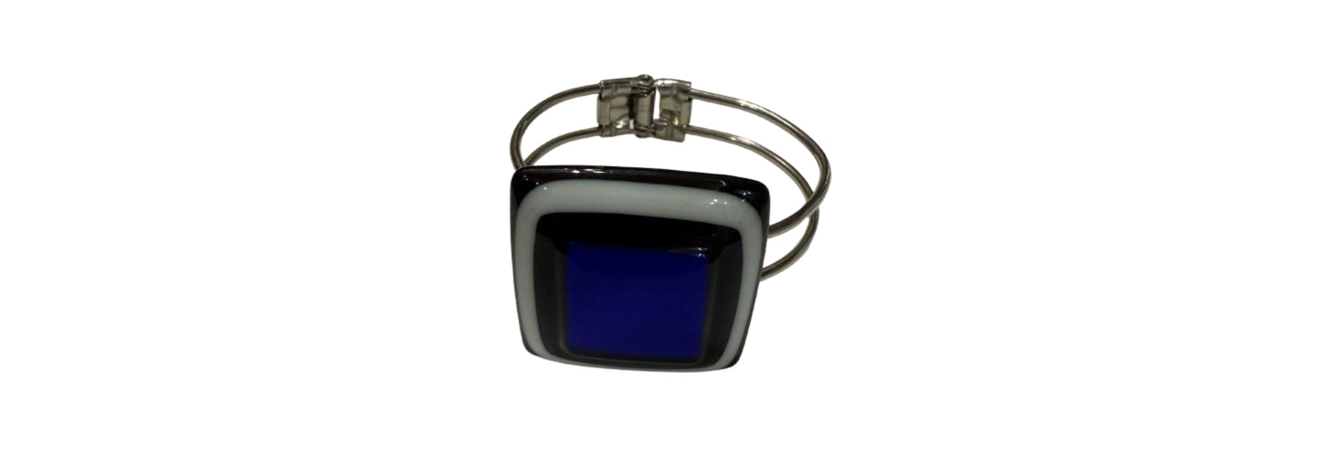 Blue Square Cuff Bangle Bracelet | Preowned