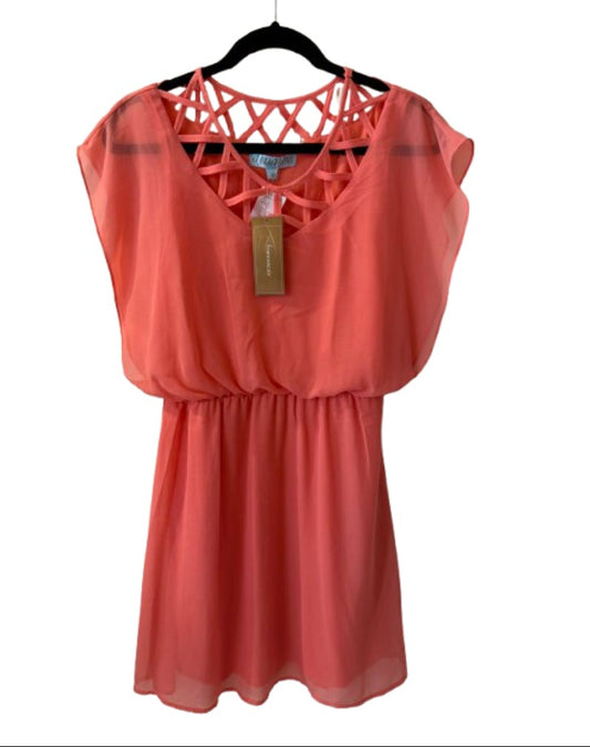 dina be Sleeveless Coral Dress Medium | Preowned NWT