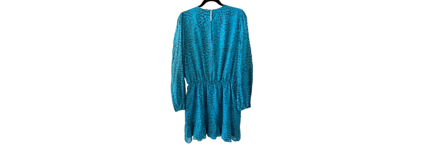 Lilly Pulitzer Dress Teal with Black Shimmer - LG | Preowned