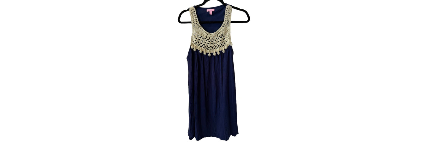 Lilly Pulitzer Rachelle Crochet Yoke Shift Dress - LG | Preowned