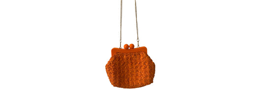 Urban Expressions Orange Kiss Lock Crossbody Bag | Preowned
