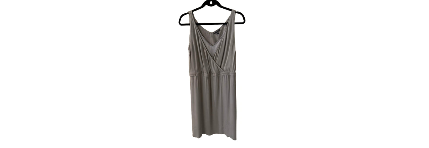 Eileen Fisher Gray Silk Georgette Crepe Dress - PL | Preowned