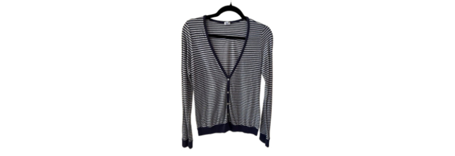 Splendid Blue and White Striped Cardigan  - MD |Preowned