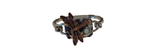 Dragonfly Cuff Bracelet Copper Tone with Moonstone | Preowned