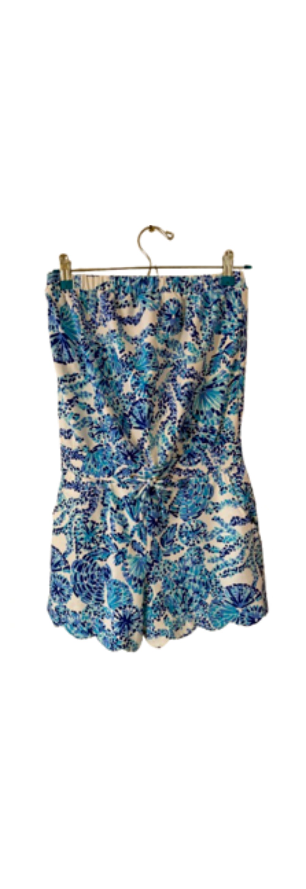 Lilly Pulitzer White and Blue Romper XS | Preowned