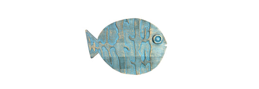 Wooden Fish Blue Wall Art | Preowned