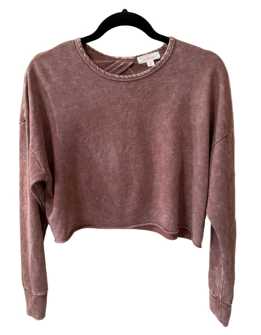 Colsie Mauve Crop Top with Open Back - XS | Preowned