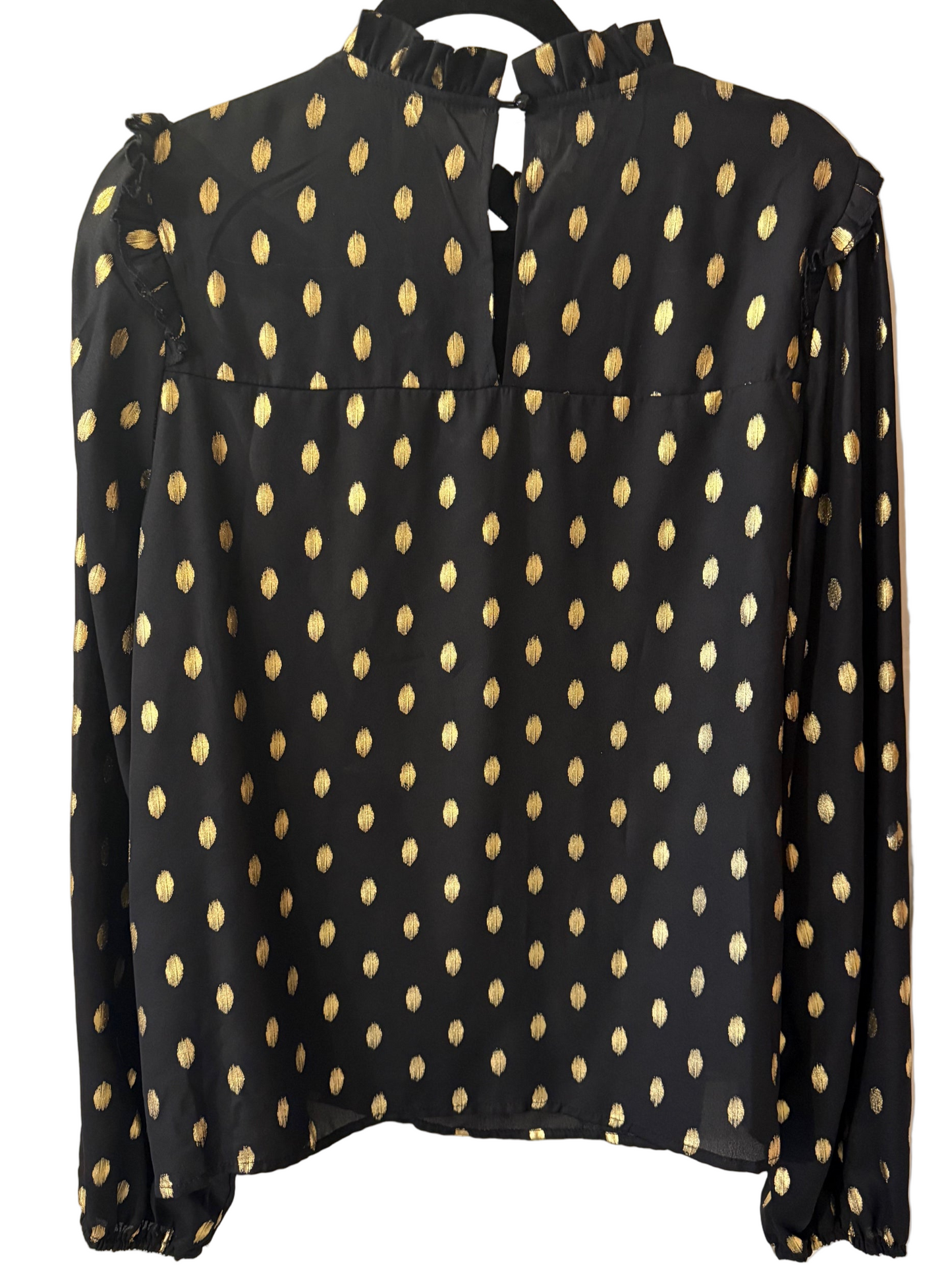 Blouse Black with Gold Dots - XL | Preowned