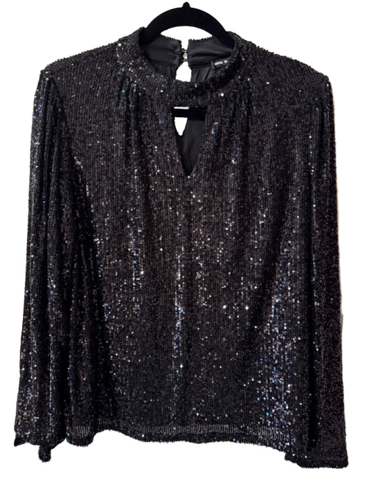 Cable and Gauge Black Sequins Blouse - XL | Preowned