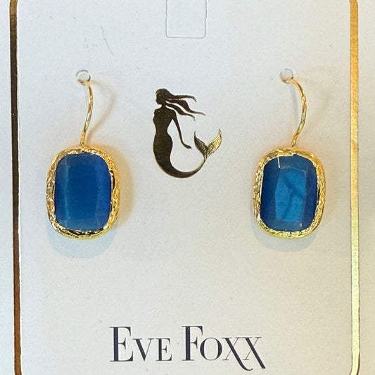 Gold Earrings Rounded Rectangle Drop