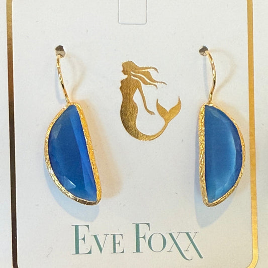 Gold Earrings Half Moon Drop