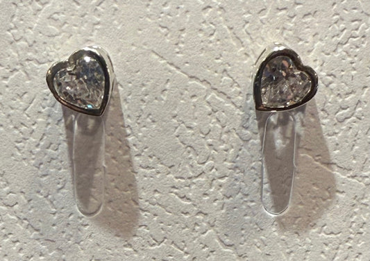 Dainty Sterling & Gold Fill Crystal Heart Studs Assortment