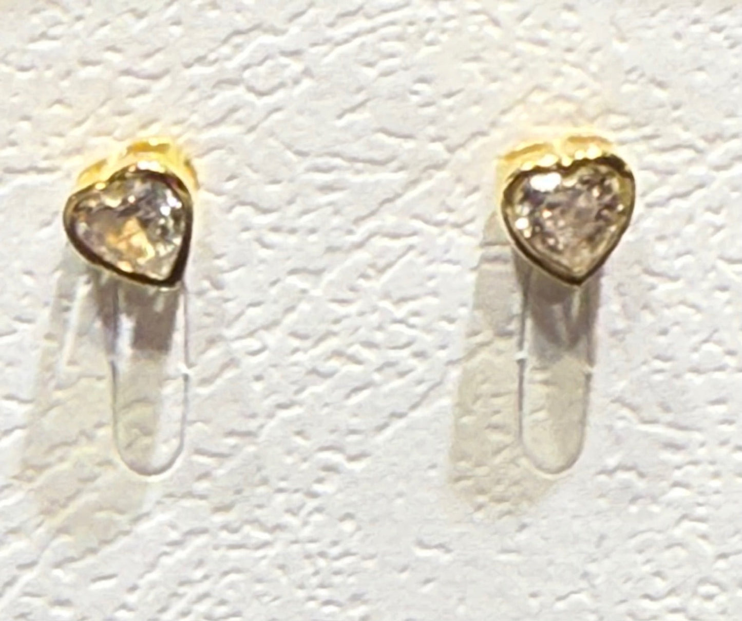 Dainty Sterling & Gold Fill Crystal Heart Studs Assortment