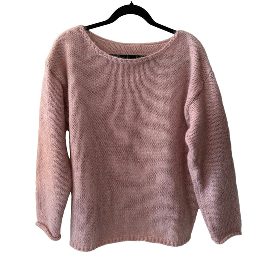 Handknit Blush Pink Sweater Size Large