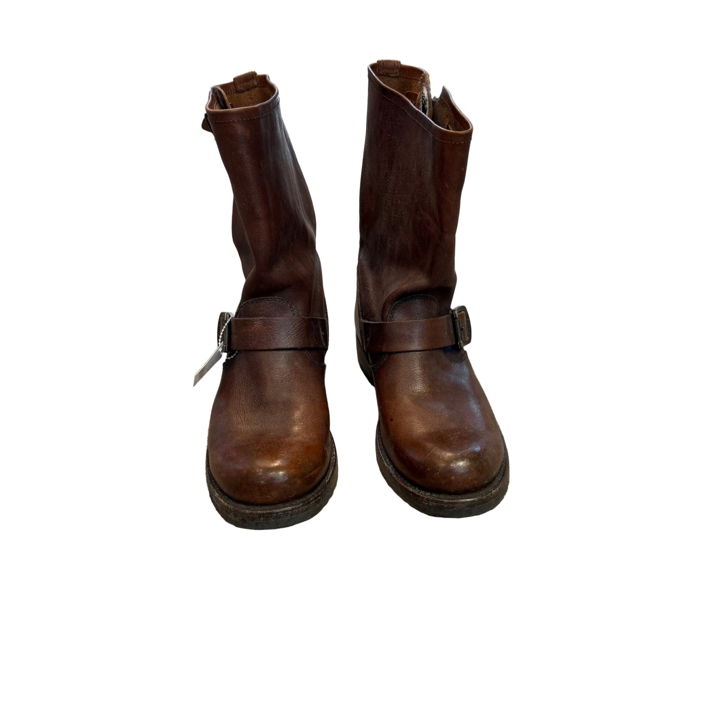 Frye Women's Veronica Short Brown Lather Pull-On Boots Size 9 | Preowned