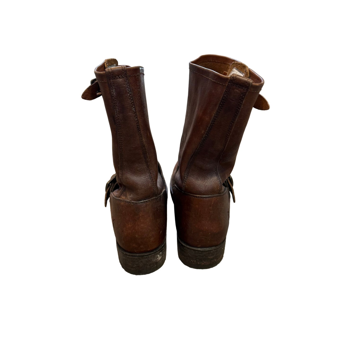 Frye Women's Veronica Short Brown Lather Pull-On Boots Size 9 | Preowned