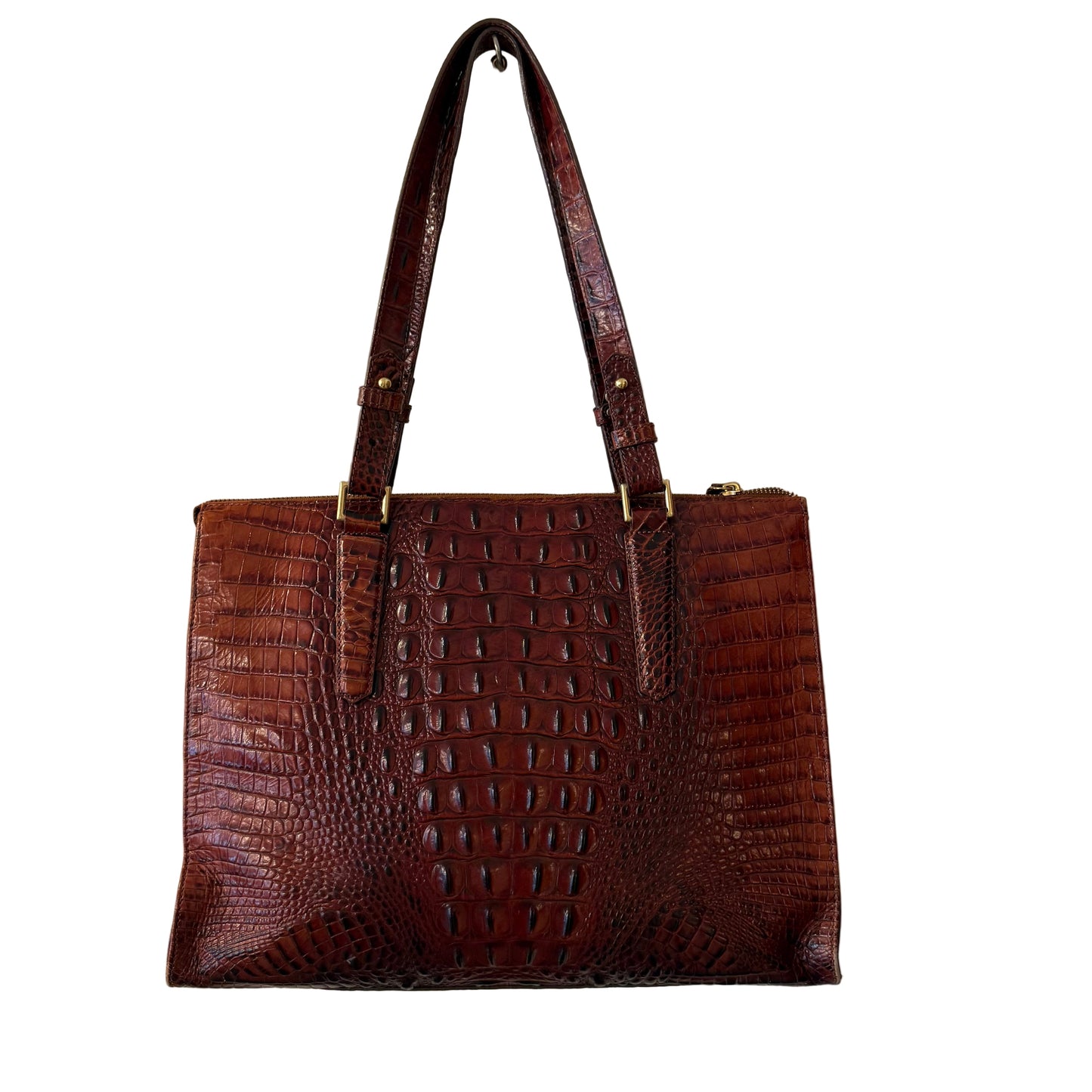 Brahmin Anywhere Embossed Leather Tote - Pecan Melbourne| Preowned