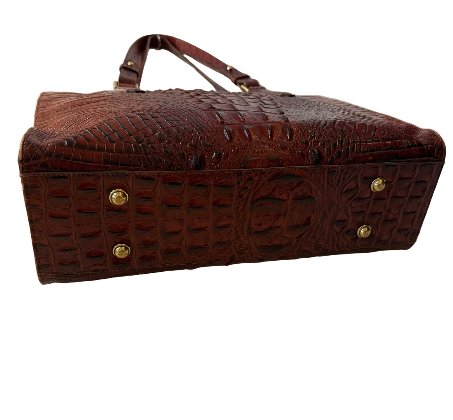 Brahmin Anywhere Embossed Leather Tote - Pecan Melbourne| Preowned