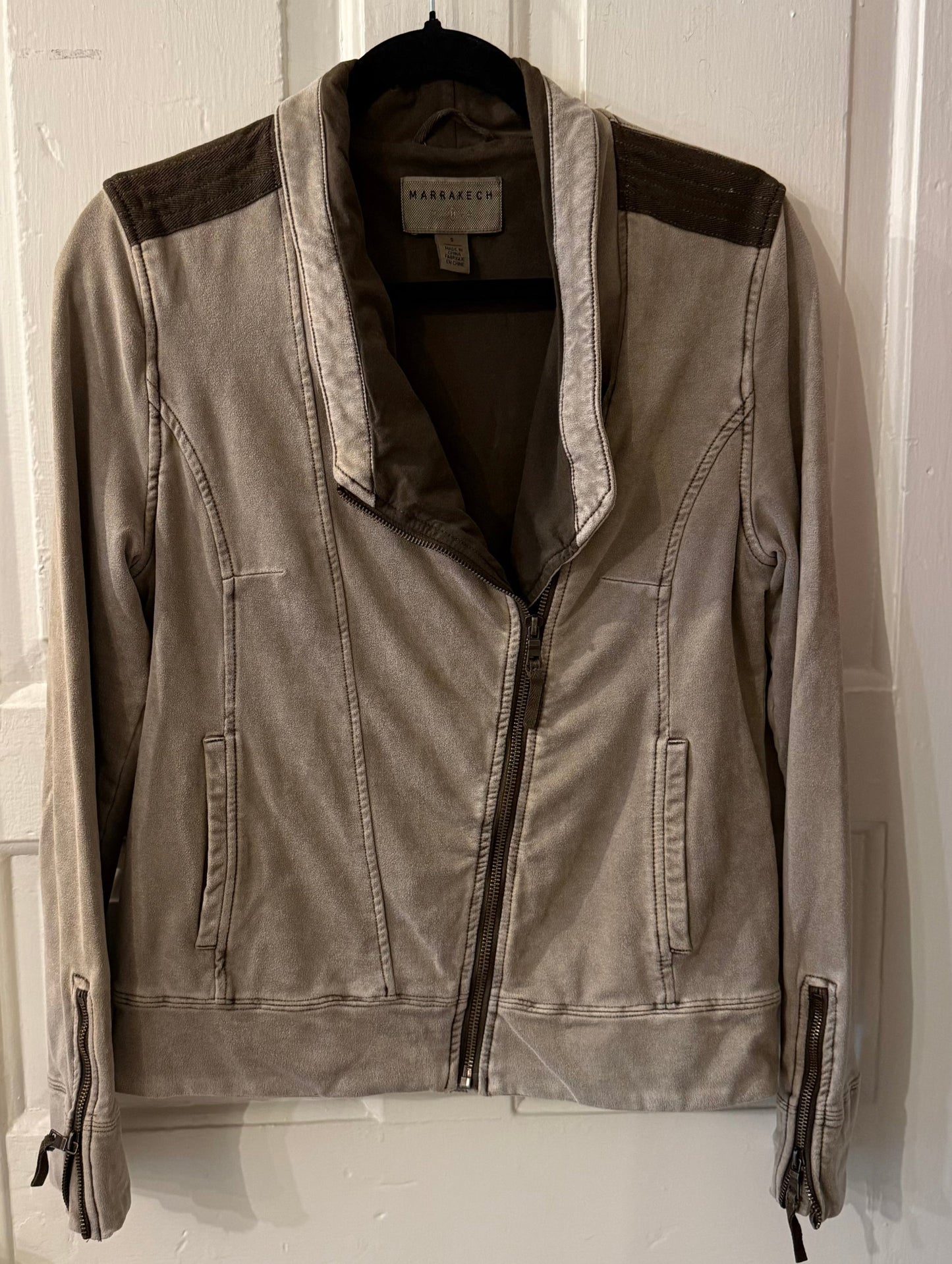 Anthropologie Marrakech Faux Suede Moto Jacket Size Small | Preowned