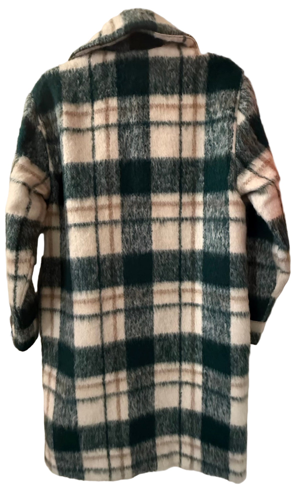 Abercrombie & Fitch Green Wool Blend Plaid Coat Size Small | Preowned