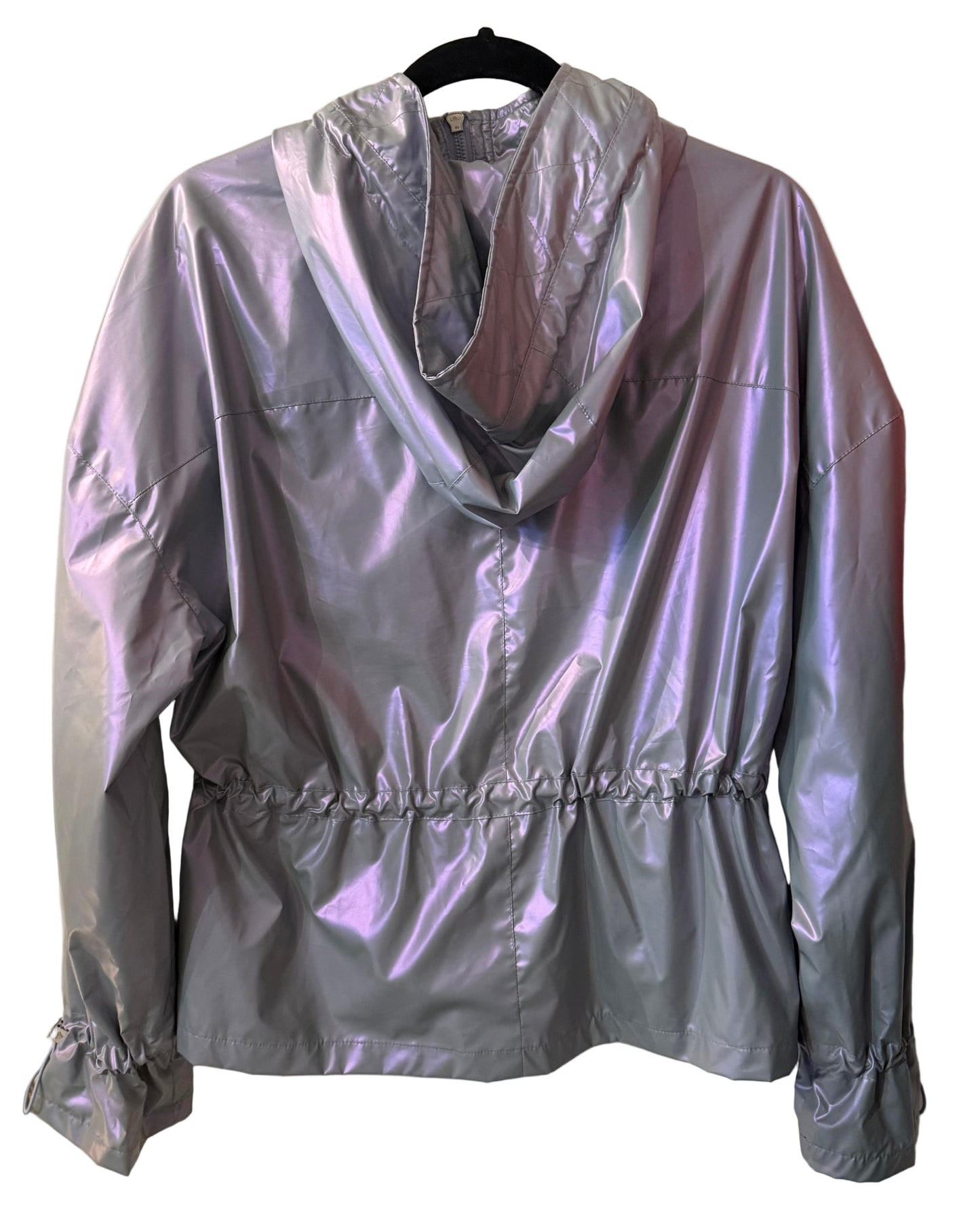 Guess Hooded Raincoat Silver MD |Preowned