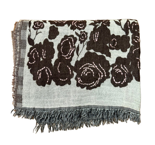 Wool Scarf Brown and Pink | Preowned