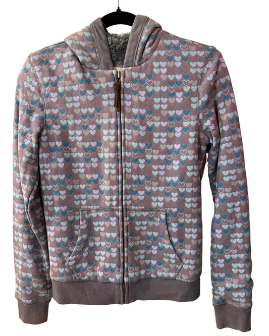 Aeropostale Gray Hoodie with Blue Hearts - MD | Preowned