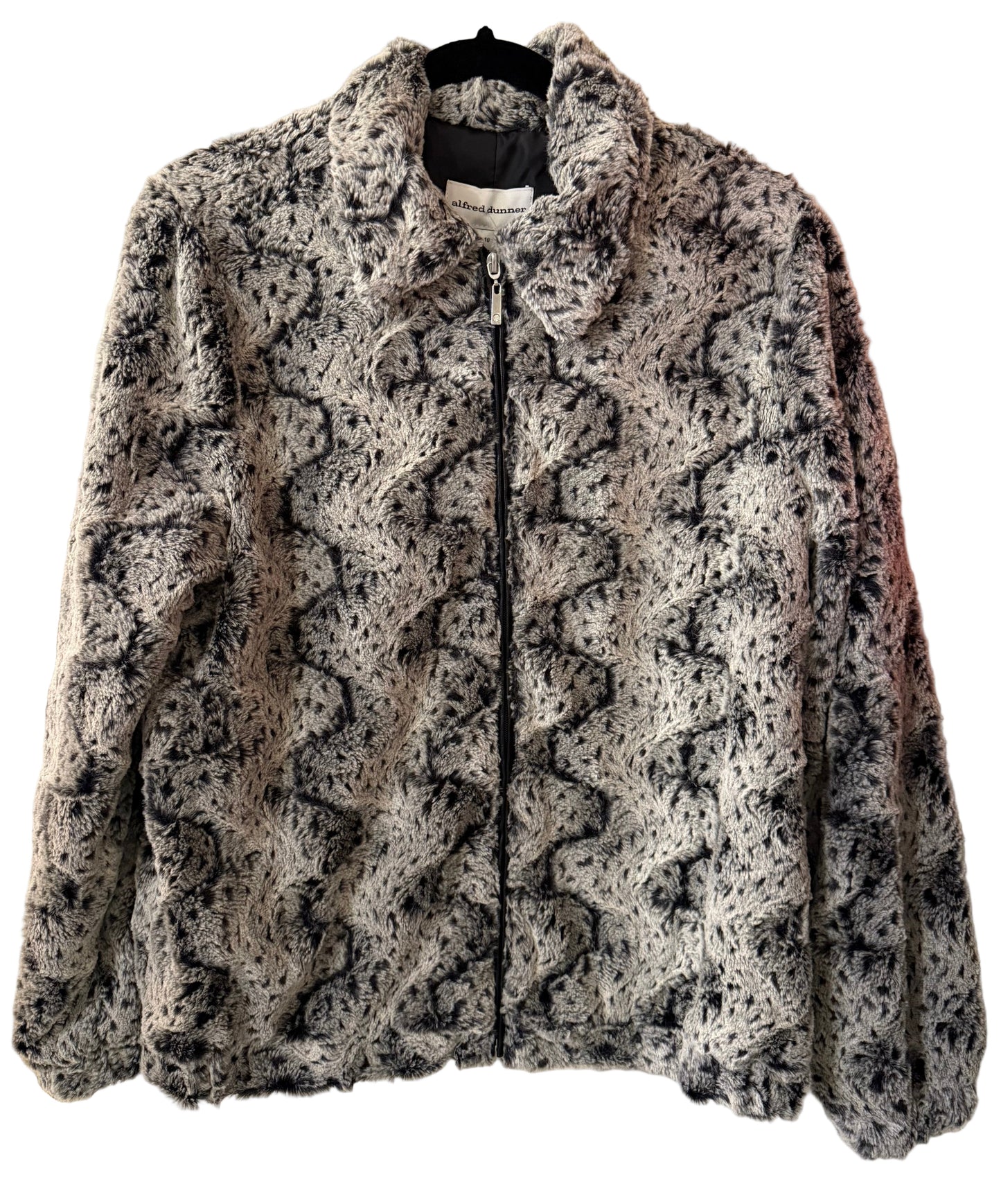 Alfred Dunner Gray Faux Fur Jacket - MD | Preowned