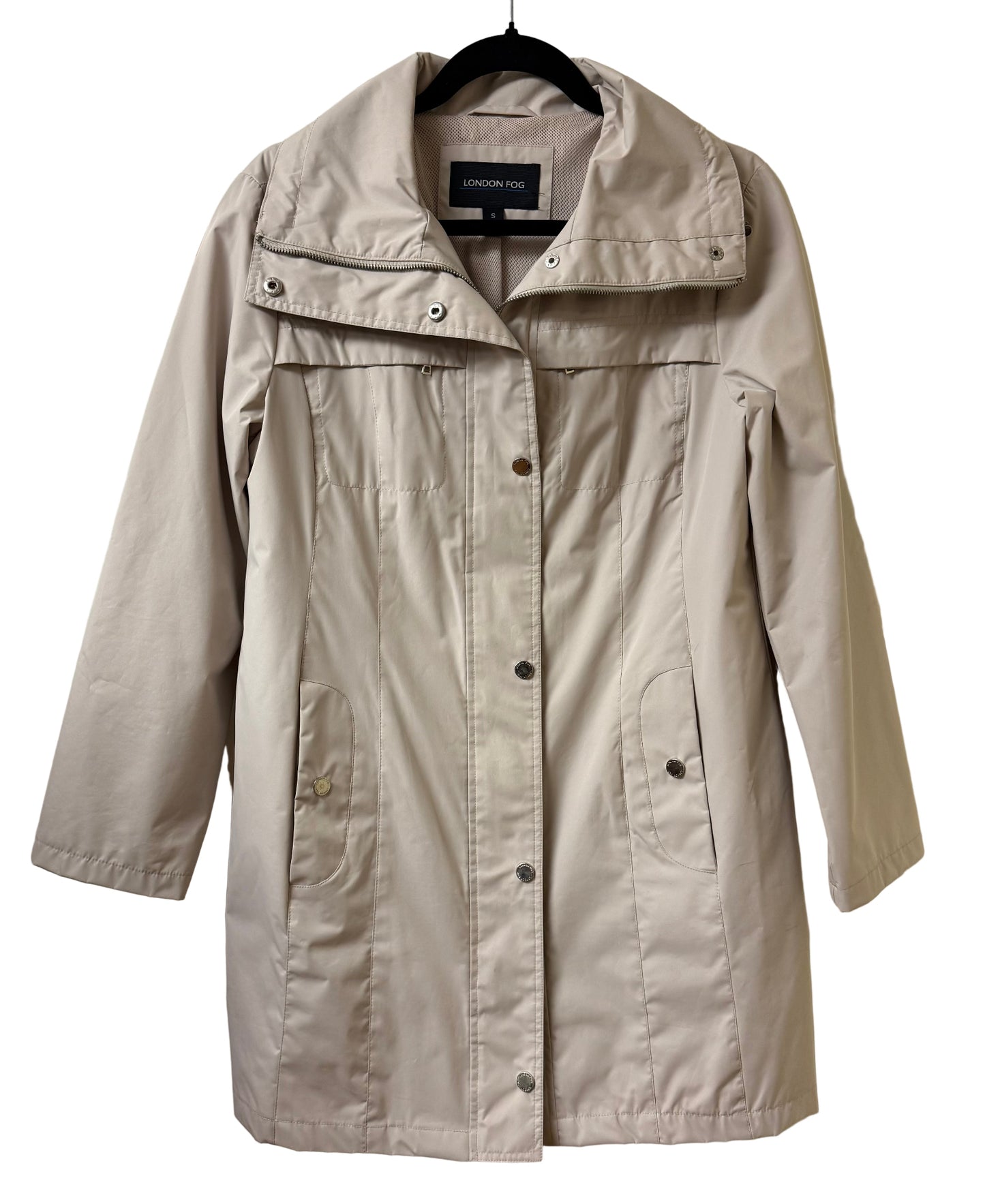 London Fog Off White Rain Jacket - Small | Preowned