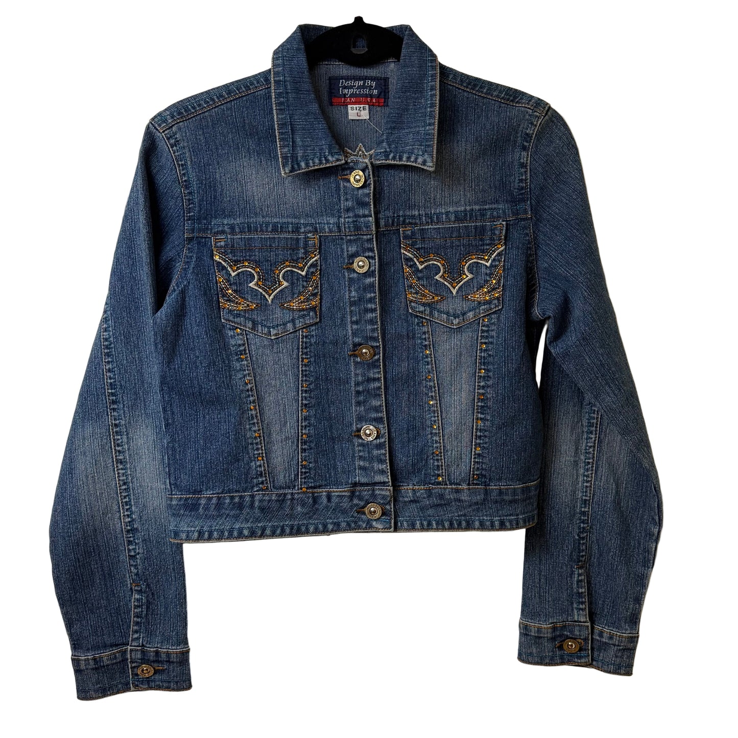 Design by Impressions Embellished Jean Jacket - LG | Preowned