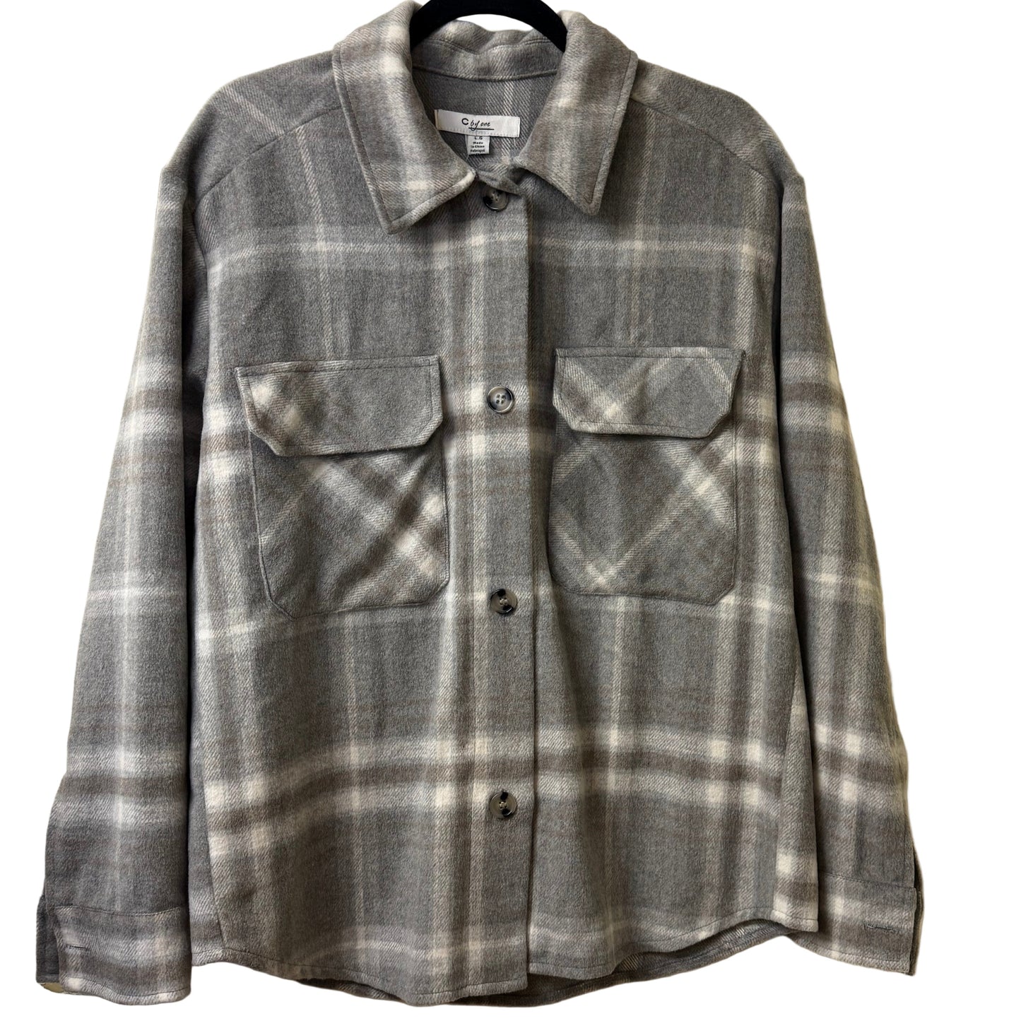 C by One Gray Plaid Jacket - Large | Preowned