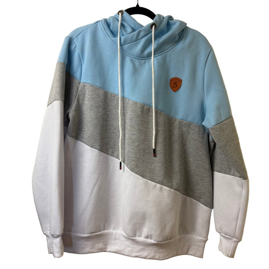 Desayor Hoodie Blue Gray and White - X-Large | Preowned