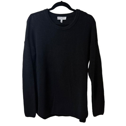 Michael Stars Black Waffle Knit Sweater - Large | Preowned
