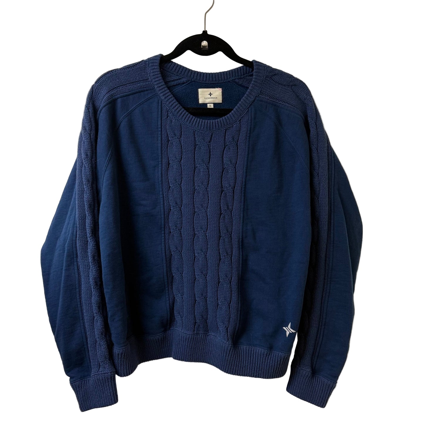 Tuckernuck Navy Cable Knit Pullover Sweater - X-Large | Preowned