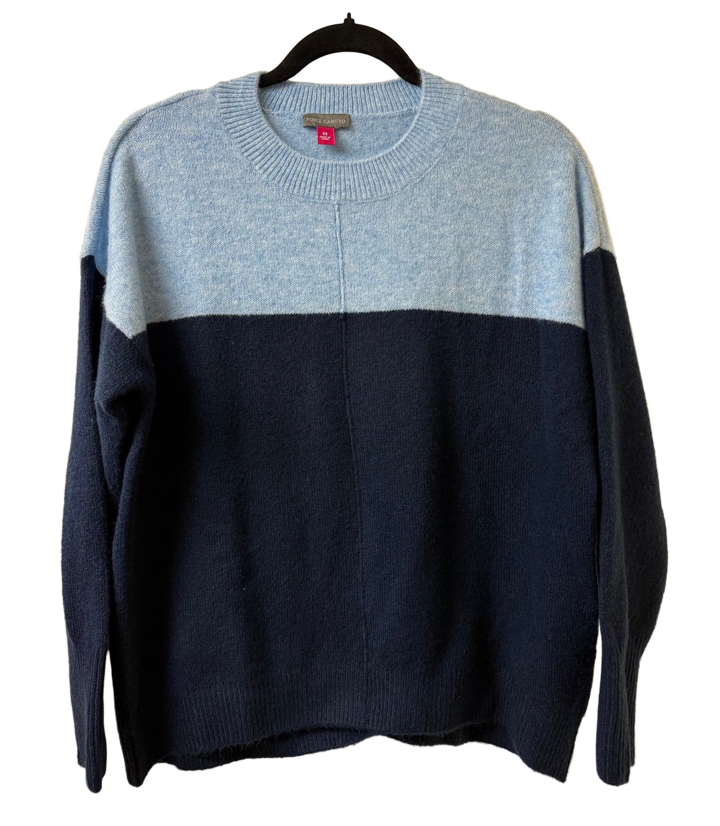 Vince Camuto Blue Color Block Sweater - X- Small