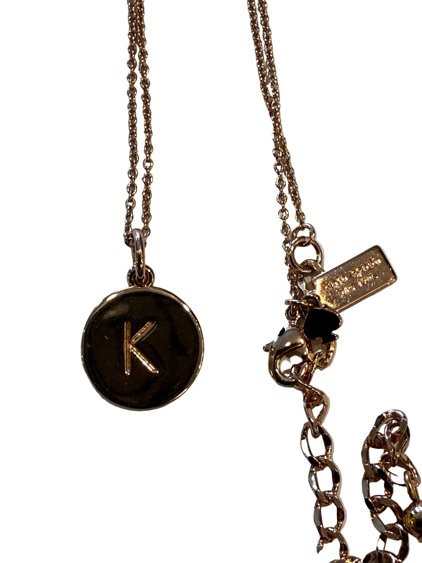 Kate Spade One In A Million Necklace Rose Gold "K" | Preowned