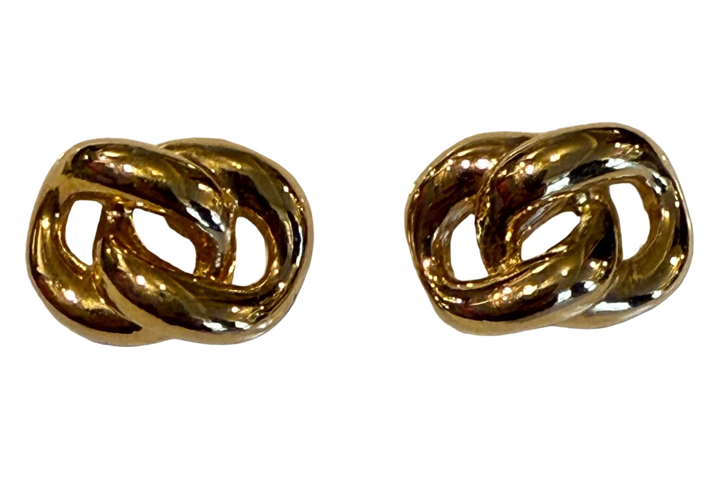 Vintage Napier Gold Tone Chain Link Post Earrings | Preowned