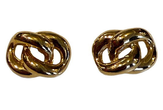 Vintage Napier Gold Tone Chain Link Post Earrings | Preowned