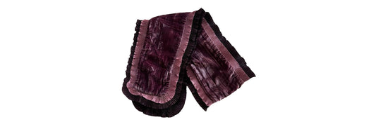 Scarf Mauve Velvet with Ruffle Edge