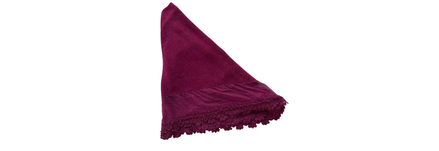 Scarf Eyeful Triangle Shape with Crocheted  Fringe Fushia