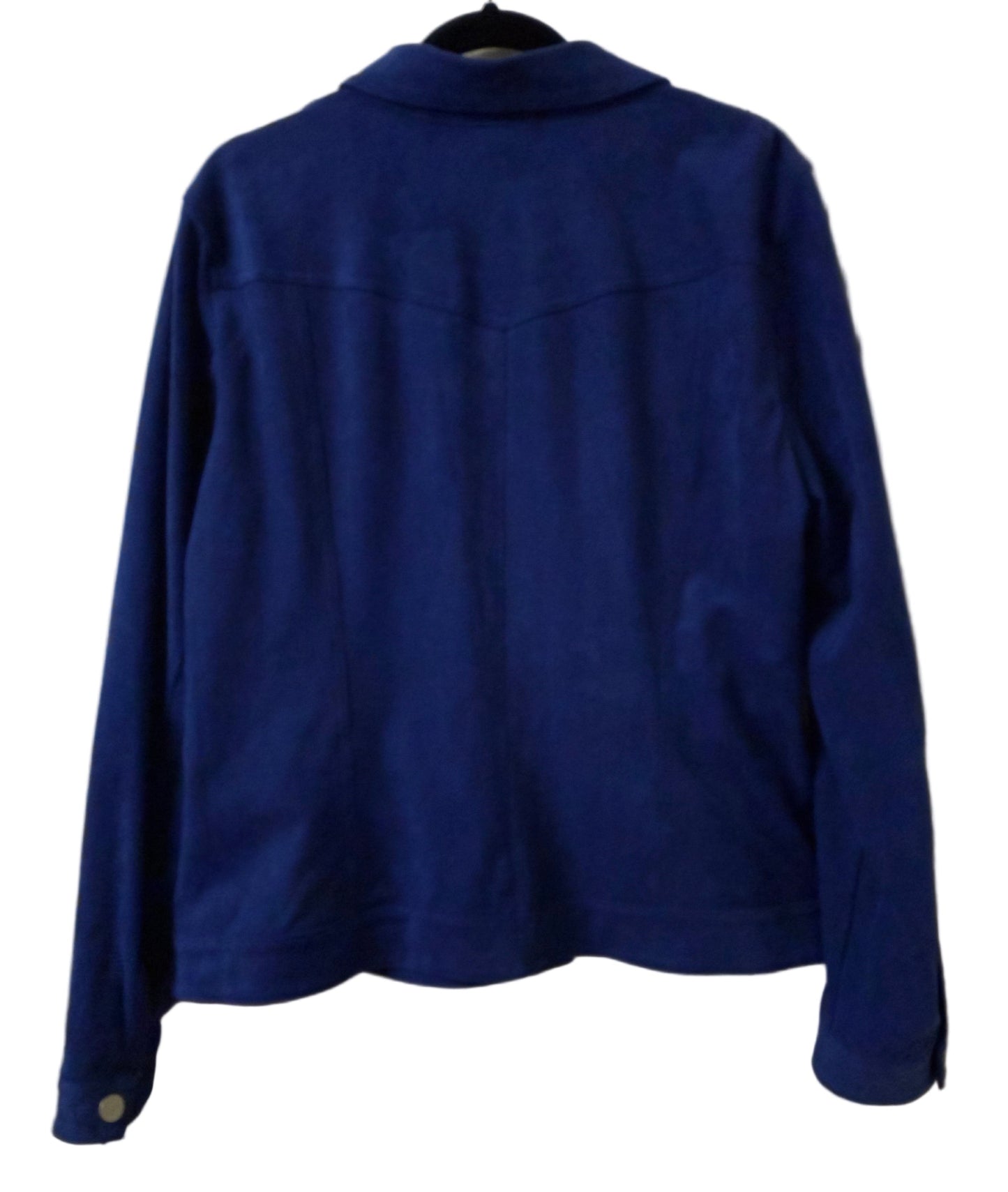 Inc Faux Suede Royal Blue Snap-Up Jacket SZ XXL | Preowned
