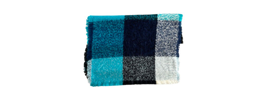 Scarf Turquoise Blue Plaid